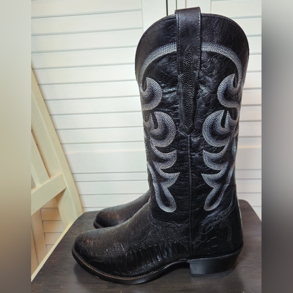 El Dorado Men's Handmade Ostrich Leg Western Boots Round Toe ED2203 Men Size 10